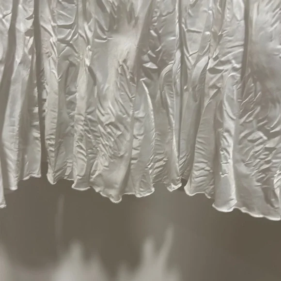 Crinkled Silk White Midi/Maxi Flowing Skirt - Picture 5 of 5